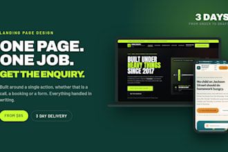 design a one page landing page that gets you enquiries