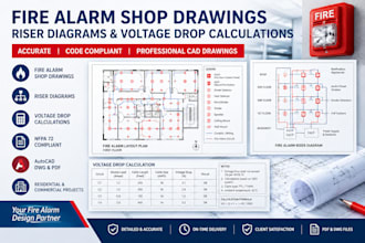 create fire alarm shop drawings, riser diagrams and voltage drop calculations