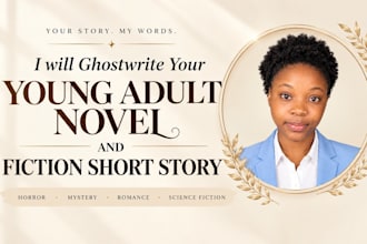 ghostwrite your young adult fantasy novel, fiction ebook