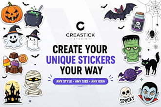 design custom halloween stickers and die cut vinyl stickers
