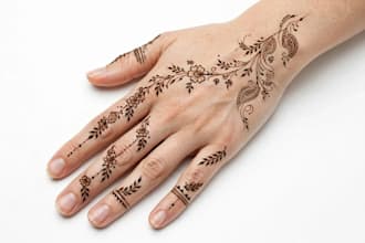 create modern,minimal,arabic and bridal mehndi design skeche