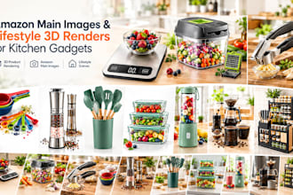 create amazon main image and lifestyle 3d renders for kitchen gadgets