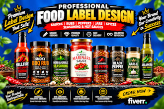 design premium sauce,rub,pepper,jar,food spice, seasoning and hot sauce labels