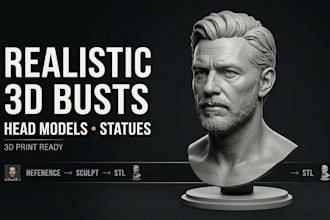 sculpt realistic 3d busts, head models and statues for 3d printing