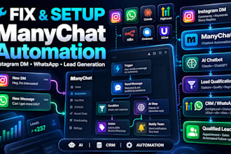 fix setup manychat claude code whatsapp instagram dm chatbot lead generation