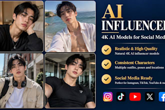 generate 4k ai influencers model for social media consistent ai character image