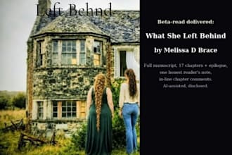 give you honest, detailed feedback on your first chapter or full manuscript