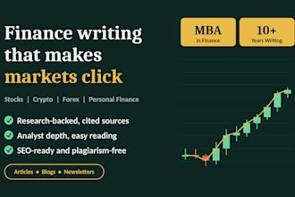write finance, stock market and crypto articles
