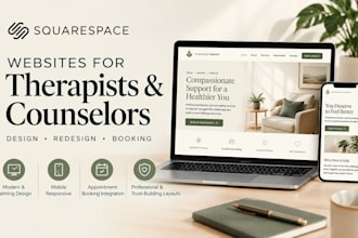 design a professional squarespace website for therapists and counselors