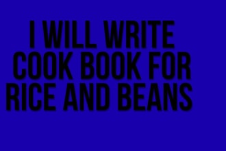 write cookbook for rice and beans