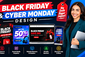 create black friday and cyber monday flyers and sale banners