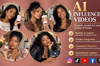 create realistic ai influencer model video for your product and ai character