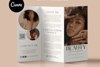 design a spa brochure for beauty salon services