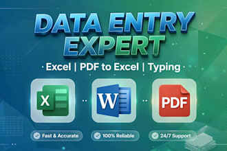 do accurate data entry and excel typing