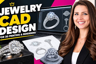 do photorealistic jewelry cad design for 3d printing and rendering in rhinoceros