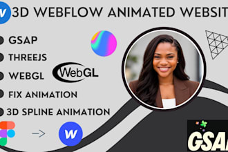 interactive 3d animated website webflow threejs webgl, gsap 3d spline webflow