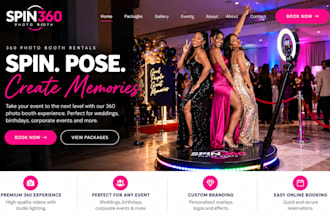 build wix 360 photo booth website photobooth party rental event booking website