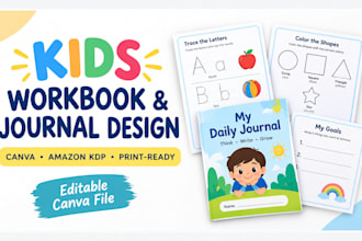 format journal kids workbook, design canva workbook, canva journal amazon kdp