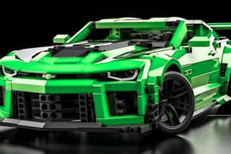 do 3d lego set moc model, house, lego technic car, toys,pets in bricklink studio