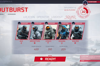 design and implement game ui ux design, menus, hud, game design in unreal engine