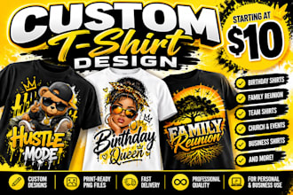 design custom t shirt graphics and print ready designs