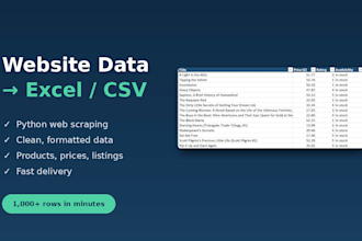 scrape website data into excel or CSV using python