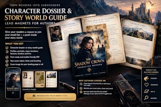 create a character dossier or story world lead magnet for authors