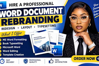 do word document rebranding, redesign, layout, and typesetting