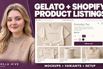 set up gelato product listings for shopify with mockups variants and seo