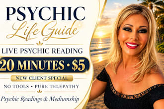 iprovide a live 20 minute psychic reading for new clients