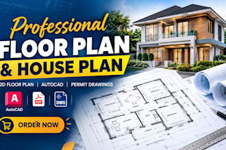 create floor plan, 2d floor plan, autocad, house plan and permit drawings
