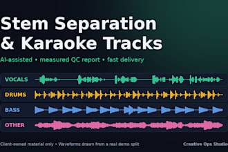 separate stems, isolate vocals, or make a karaoke track