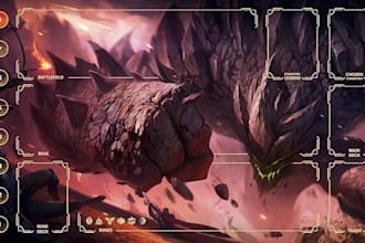 design custom print ready tcg playmat with card zones, mtg, anime, fantasy