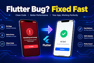 fix flutter app bugs, crashes and errors on android and ios