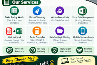 data entry, cleaning and formatting  sorting and filtering