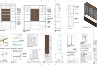 create retail fixture, casework and commercial millwork fabrication drawings