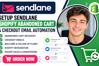setup sendlane shopify abandoned cart and checkout email automation