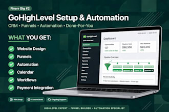 setup gohighlevel website, ghl funnel and automation expert