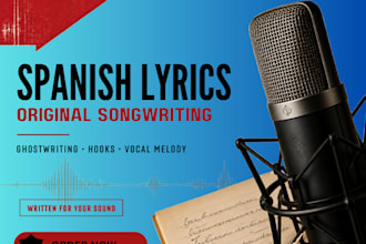 write spanish song lyrics and vocal melodies as a songwriter topline melody