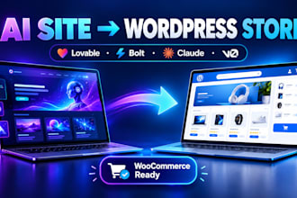 convert lovable, claude or ai website to wordpress woocommerce store