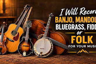 record banjo, mandolin, bluegrass, fiddle or folk for your music