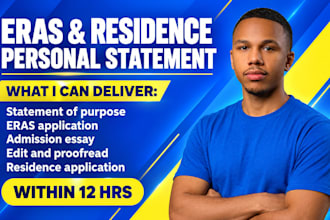 edit and proofread your eras residency and fellowship personal statement