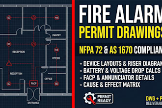 design permit ready fire alarm drawings per nfpa 72 and as 1670