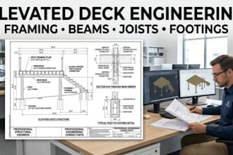 design elevated deck structuralplans and framing calculations