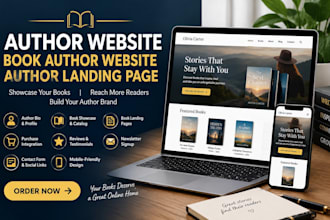 author book website, author website, author landing page and book author website