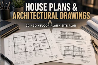 provide architect, draftsman service for house plan and commercial architecture