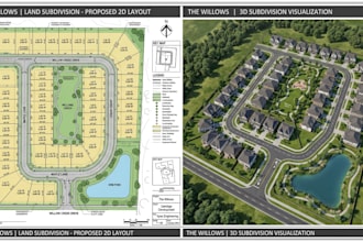 create professional land subdivision site plan with 2d and 3d visualization