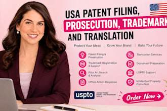 do USA patent filing, prosecution, trademark and translation
