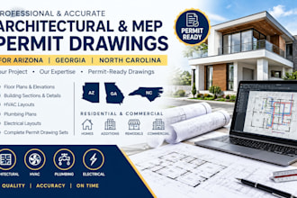 architectural and mep permit drawings for arizona georgia and north carolina