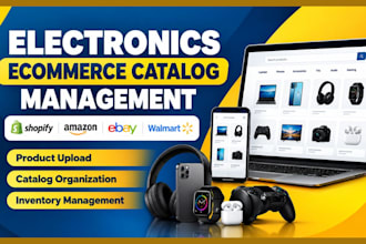 organize electronics ecommerce catalog for shopify, amazon, ebay, walmart store
